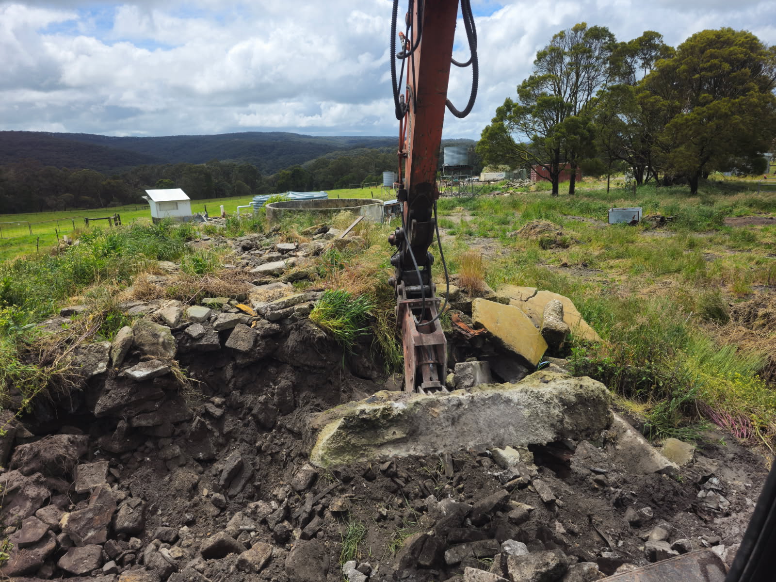 Rural rock and concrete removal