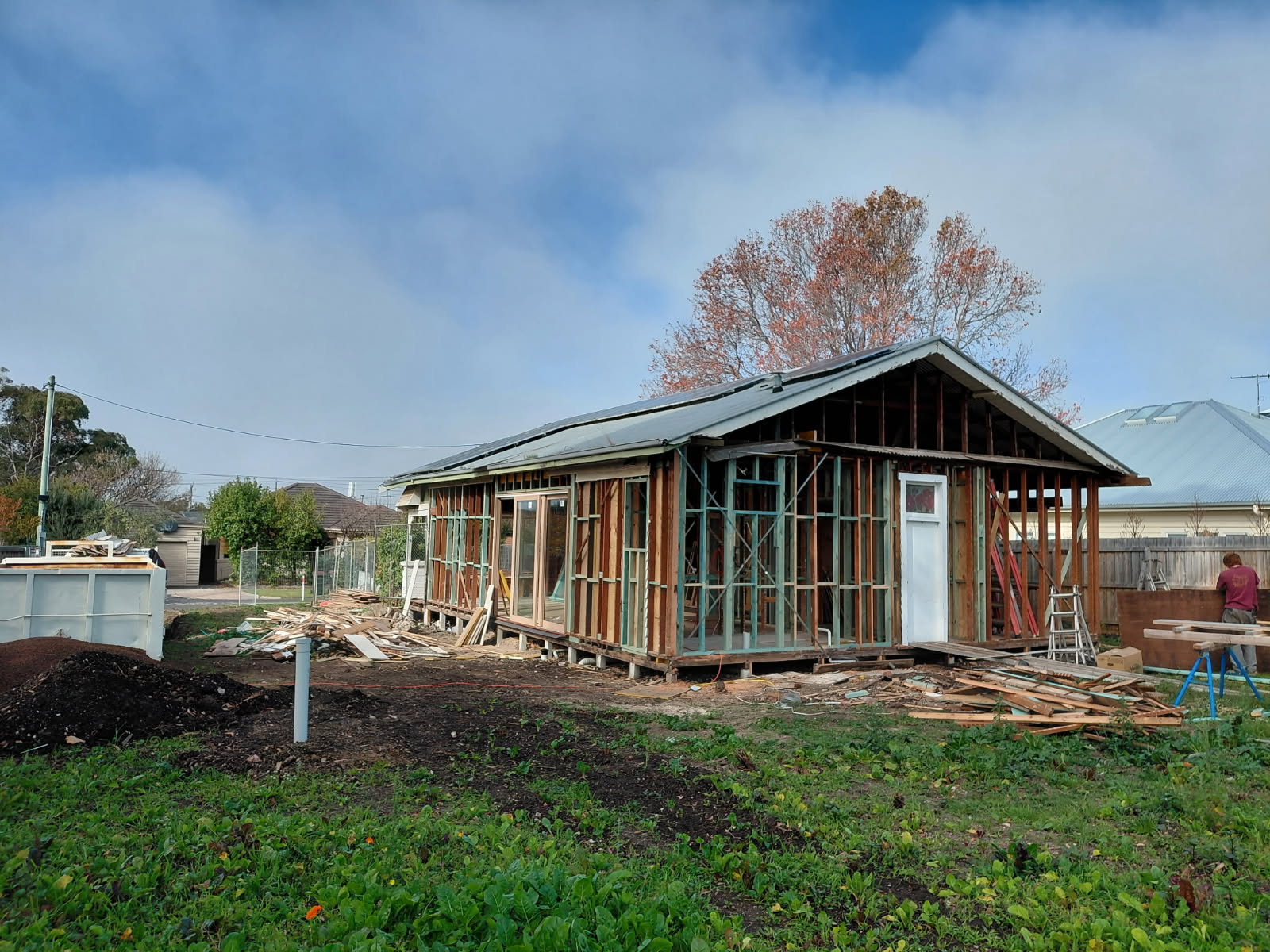 Weatherboard stripped to frame